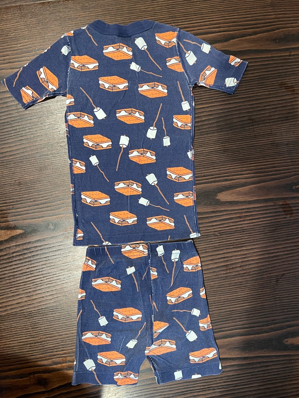Hanna Andersson Navy S'mores Short Sleeve Pajama Set Kids size 6-7